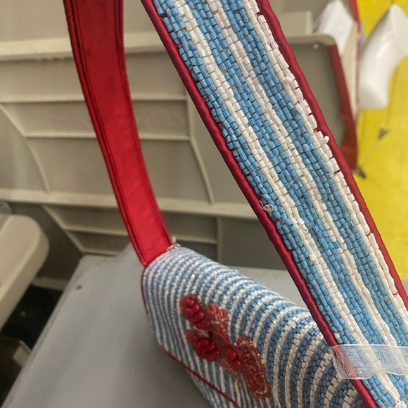Striped Blue and Red Lobster Handbag - Picture 5 of 8